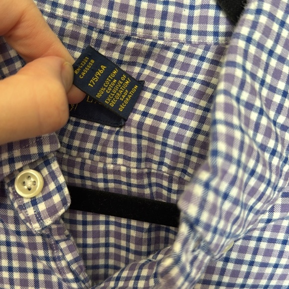 Ralph Lauren Purple Plaid Button Up Mens Med 100% Cotton Professional Work EUC - Picture 7 of 14